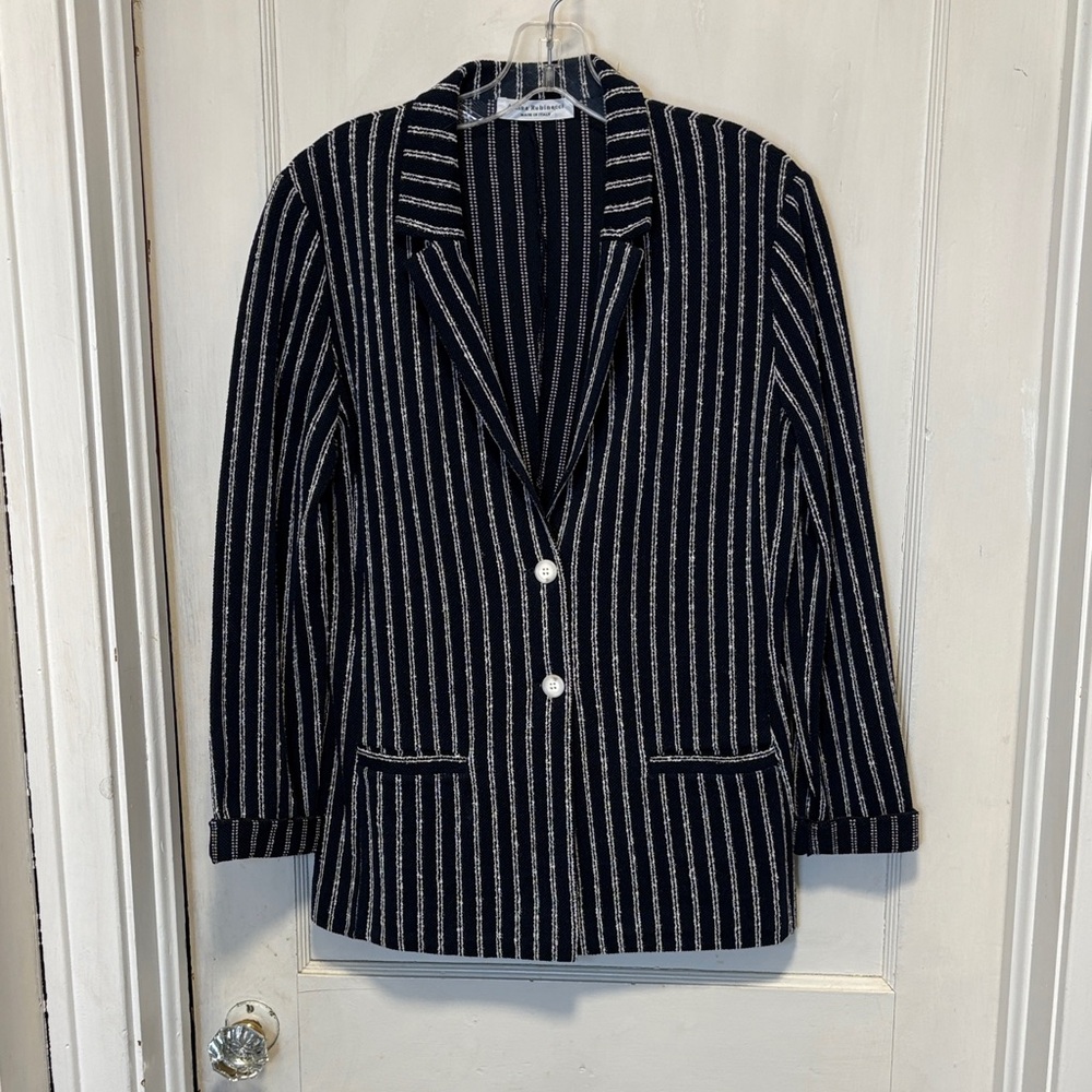 Amina Rubinscci Striped Blue and White Blazer 42
